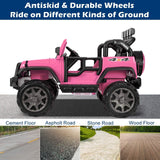JOYMOR 12V 2-Seater Ride On Truck for Kids with Remote Control, MP3 Player, LED Lights, and Horn