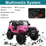 JOYMOR 12V Kids Ride on Truck with Remote Control, Spring Suspension, Music, and Horn