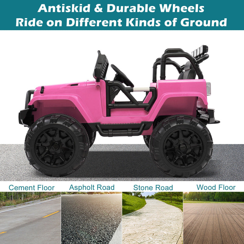 JOYMOR 12V Kids Ride on Truck with Remote Control, Spring Suspension, Music, and Horn