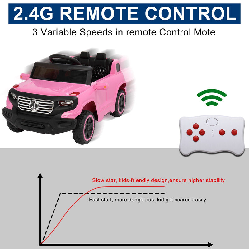 JOYMOR 6V Electric Ride-On Truck for Kids with Remote Control, Music, LED Lights, and Horn