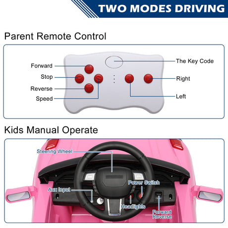 JOYMOR 6V Electric Ride-On Truck for Kids with Remote Control, Music, LED Lights, and Horn