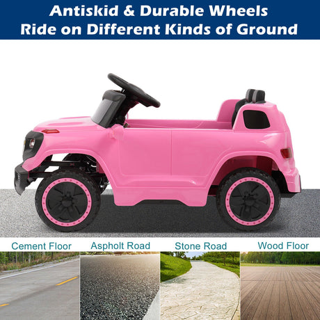 JOYMOR 6V Electric Ride-On Truck for Kids with Remote Control, Music, LED Lights, and Horn