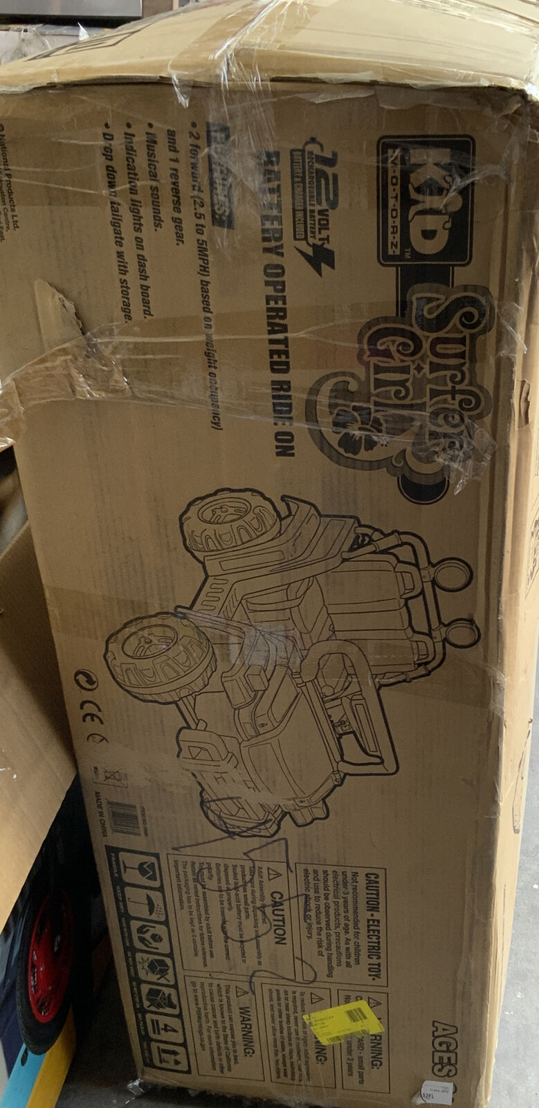 Kid Motorz 12V Surfer Girl 4x4 Ride-On - Pink, Brand New in Distressed Box