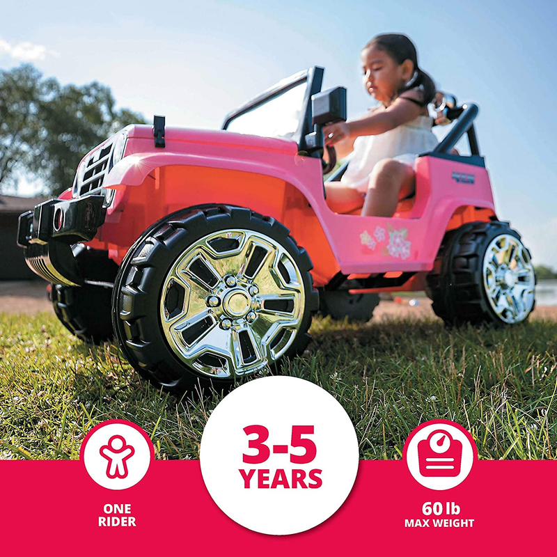 Kid Trax Beach Cruiser 4X4 Child Ride-On Car for Ages 3-5, Up to 60 lbs.