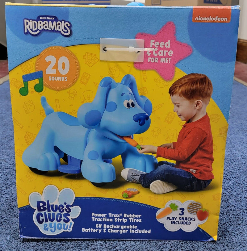 Kid Trax Blue's Clues Rideamals Interactive Ride-On Toy with Snack Time Feature - Brand New