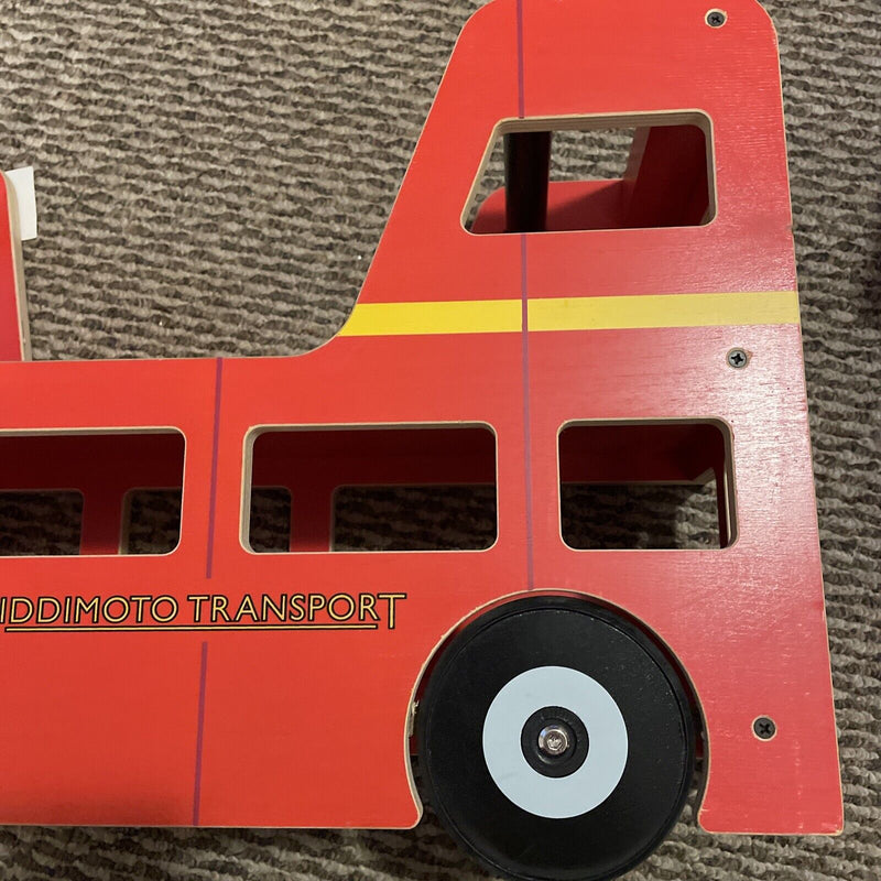 Kiddimoto London Bus Walker and Ride-On Toy for Toddlers (12-24 Months)