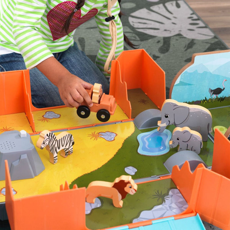 KidKraft Safari Adventure 2-in-1 Playset with Easy Assembly - Perfect for Kids Ages 3-5