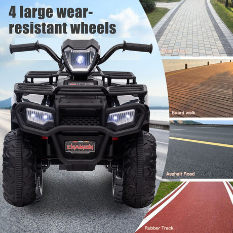 Electric 4-Wheeler ATV for Kids with AUX and USB Ports - 12V Ride-On Quad Car