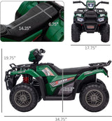 Kids Electric ATV with AUX and USB, 4-Wheeler Ride-On Car for Children - 12V