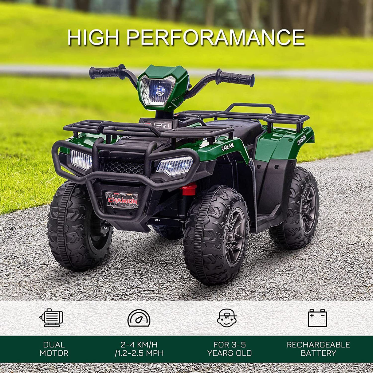 Electric 4-Wheeler Kids Ride-On Car with 12V Battery
