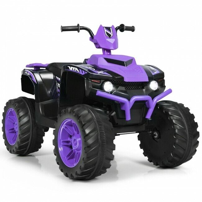 Kids 4-Wheeler ATV Quad Ride On Car with LED Light & Music - Purple