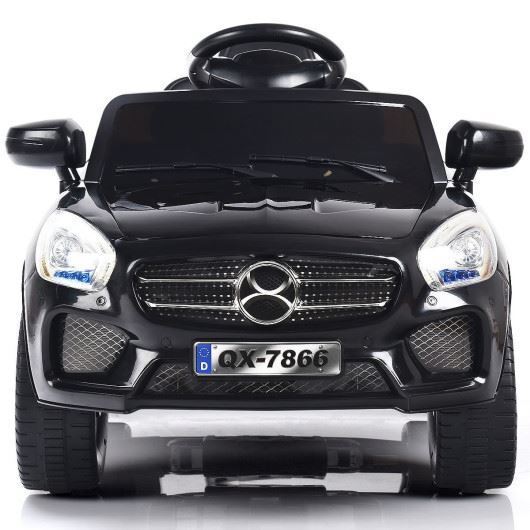 Kid's 6V Remote Control Car with LED Lights - Long-Lasting and Stylish in Black