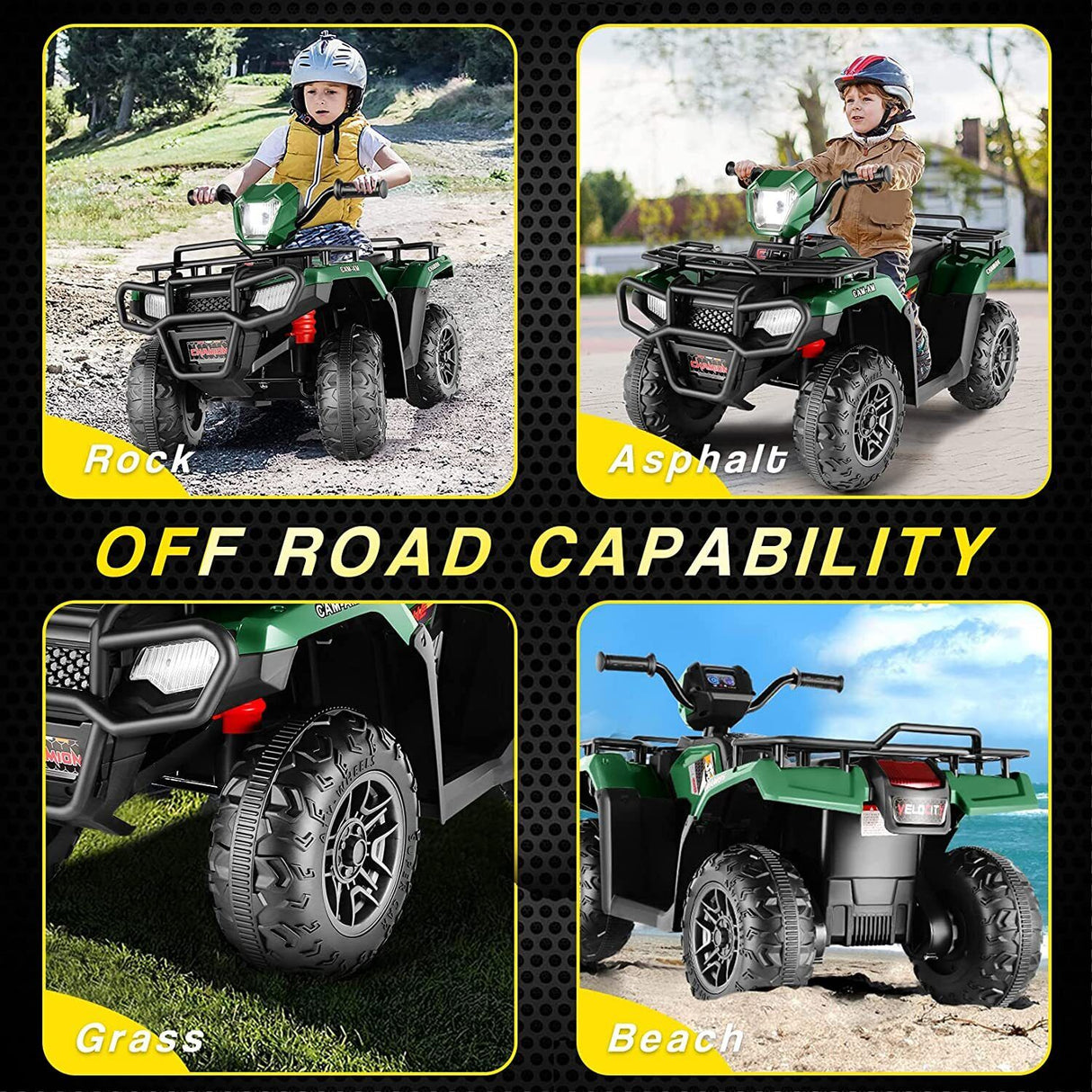 Electric Jeep Toy for Kids with Remote Control and 3 Speed Options