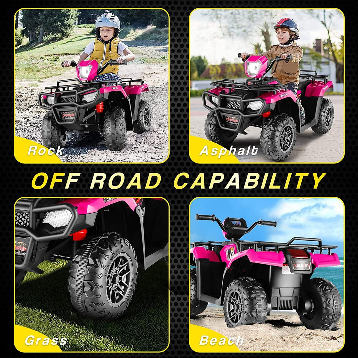 Kids Ride On Jeep Truck with Remote Control, MP3 Player, LED Lights, and 3 Speed Options - Perfect Gift for Children (24V/12V)