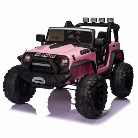 Kids Electric Jeep Truck with Remote Control, 3 Speeds, LED Lights, and MP3 Player - 24V/12V