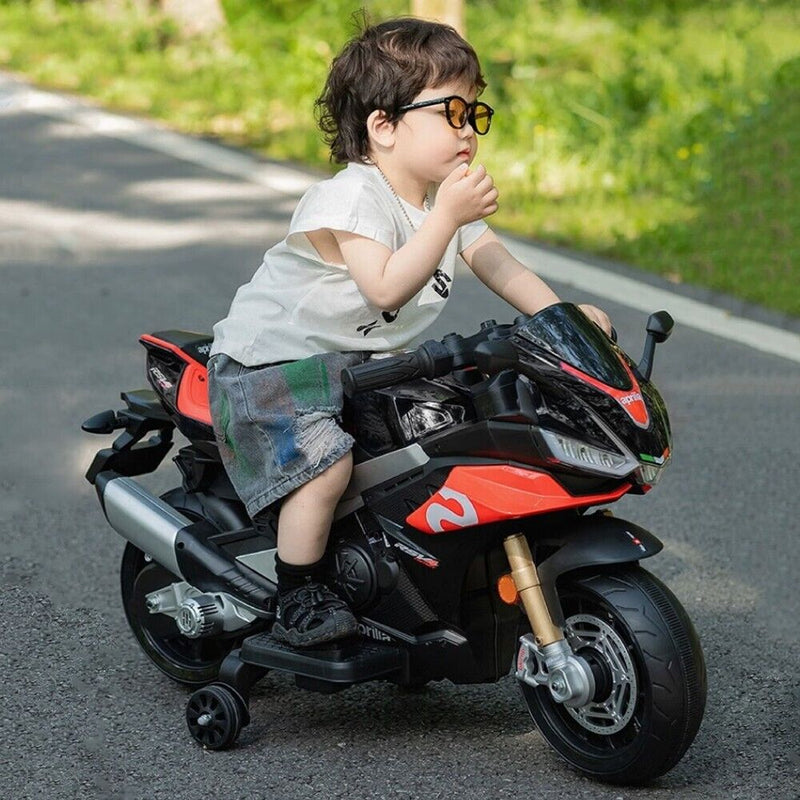 Kid's Electric Motorcycle with LED Lights and Bluetooth - 12V Ride-On Motorbike