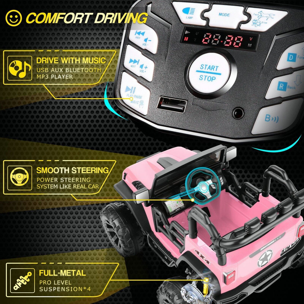 Electric Ride-On Toy Car for Kids with Remote Control - Perfect Gift for Children 24/12V