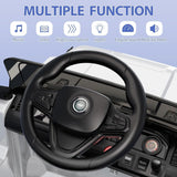 Kids Electric Ride On Jeep Toy Car with Remote Control and Music - 12V, 3 Speeds, White