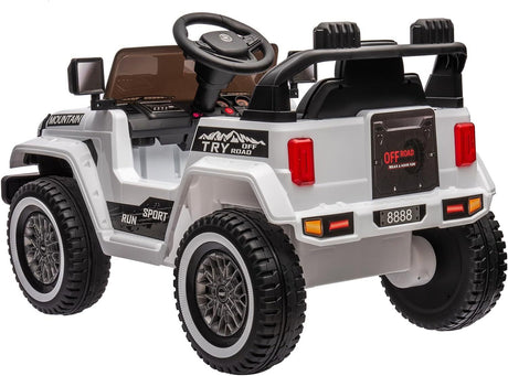 12V Electric Ride On Jeep Toy Car for Kids with Remote Control, Music, and LED Lights - 3 Speed Options