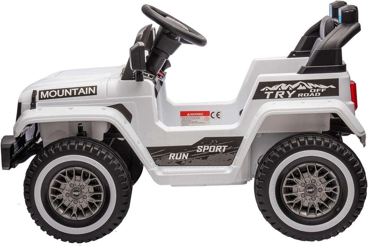 12V Electric Ride On Jeep Toy Car for Kids with Remote Control, Music, and LED Lights - 3 Speed Options