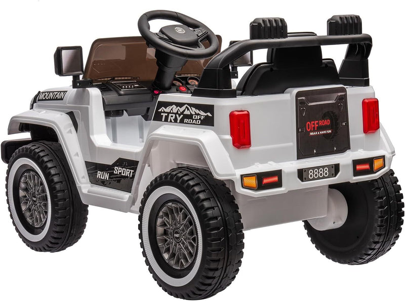 12V Electric Ride On Jeep Truck for Kids with Remote Control and Music - 3 Speed Options