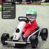Kid's Go Kart with Wide Seat, Durable Tires, and Powerful Motors - Maximum Load 300lbs
