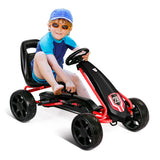Kids' Pedal Car Go Kart - Adjustable Seat, 4 Wheels, Black