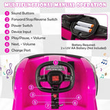 Kid's Pink 6V Battery Powered Go Kart with Remote Control and Safety Belt