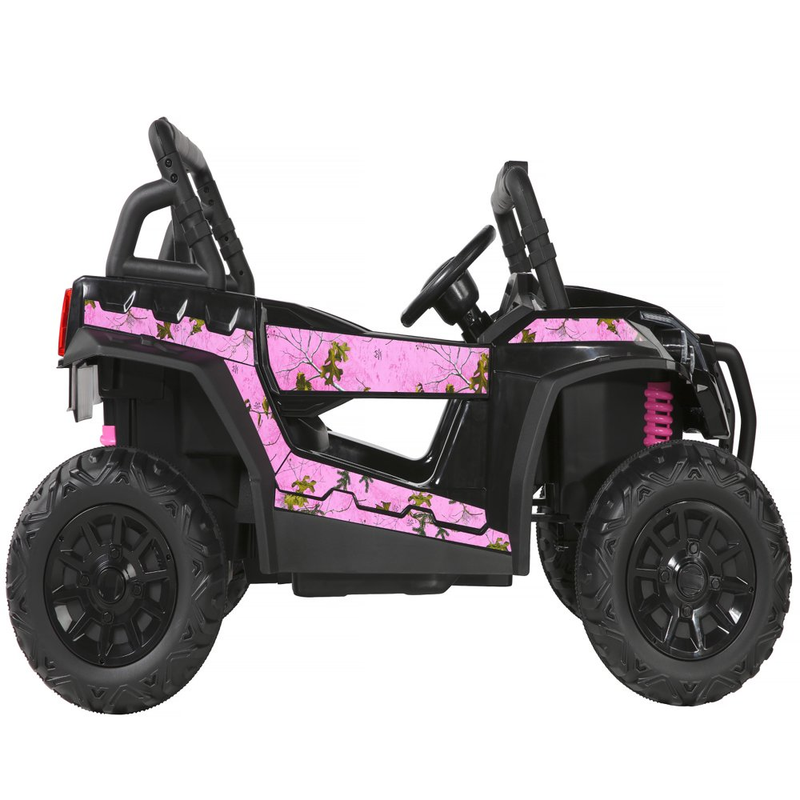Kids' Pink Camouflage UTV Ride-On Truck with 12V Power and Single Seater Design