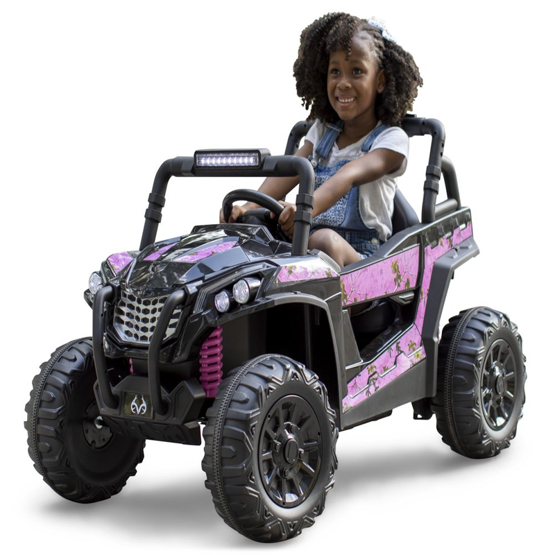 Kids' Pink Camouflage UTV Ride-On Truck with 12V Power and Single Seater Design