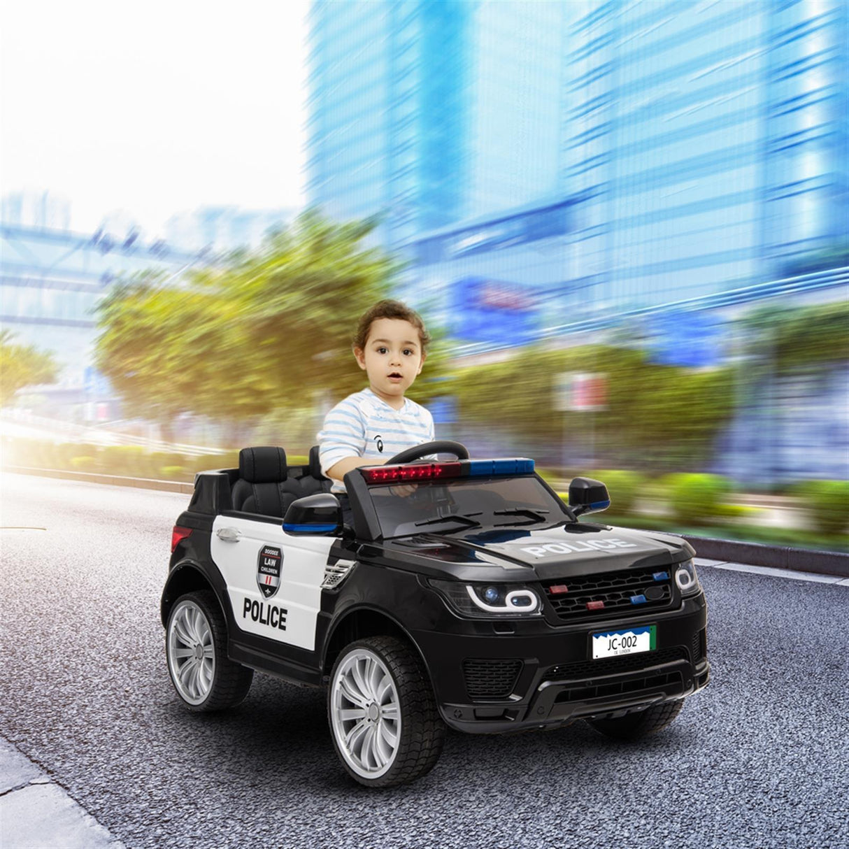 Kids Police Car Ride On SUV Truck with Remote Control and Seat Belt