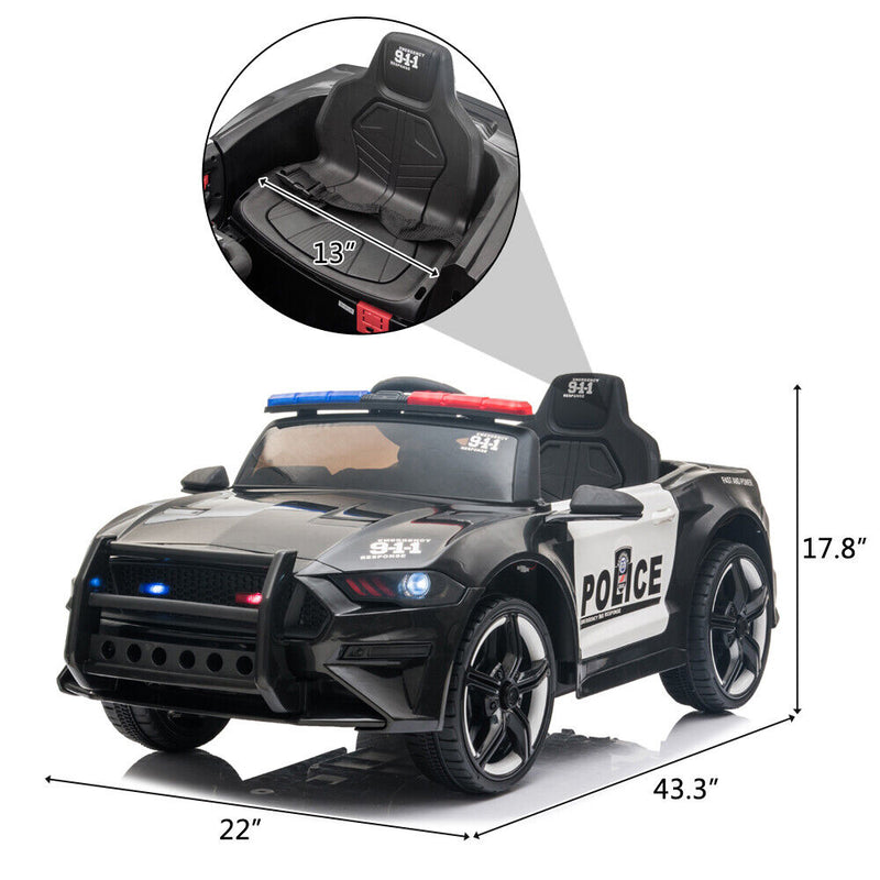 Kids Police SUV Electric Car with Remote Control - 12V Battery Powered