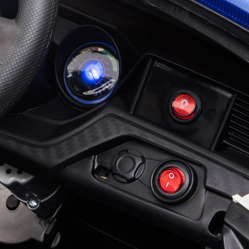 Kids Police SUV Ride-On Car with 2 Speeds, LED Lights, Music, and Parental Control - Black