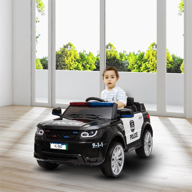 Kids Police SUV Ride-On Car with Lights, Music, and Remote Control - 3 Speed Options