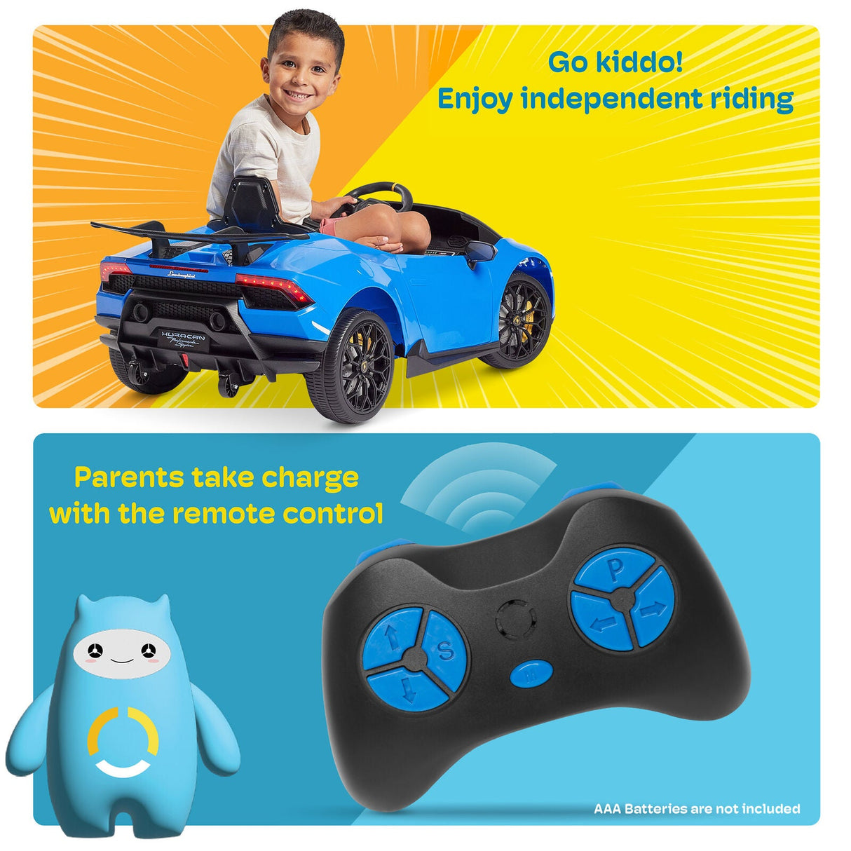 Kidzone Kids 12V Electric Ride-On Car - Choose from 6 Vibrant Colors!