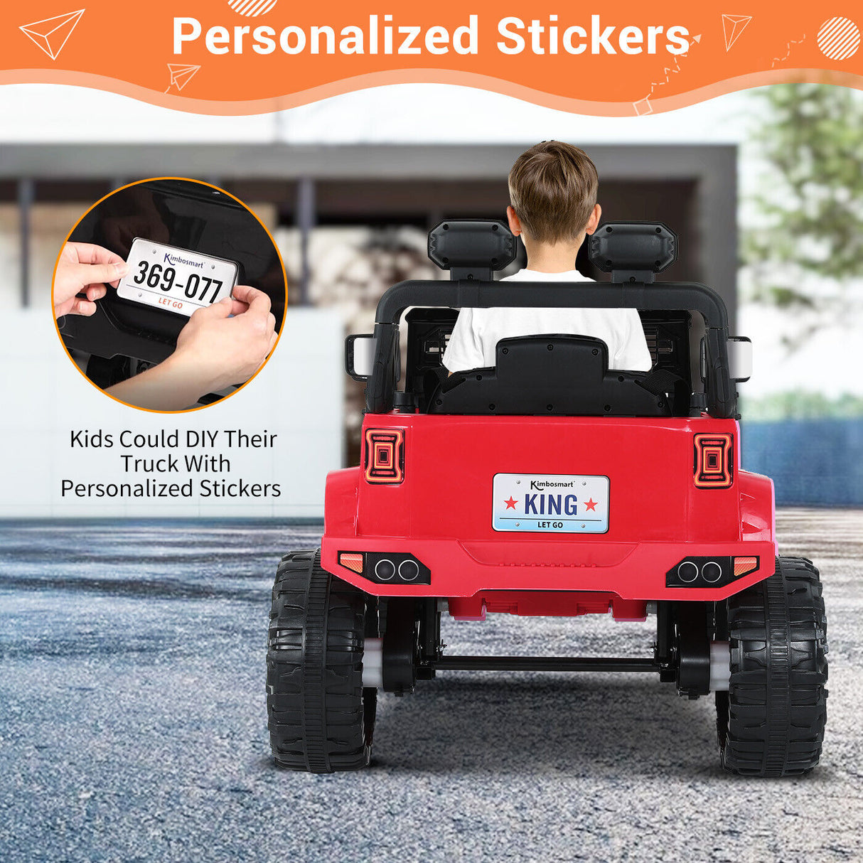 Kimbosmart 12V Kids Ride-On Truck with MP3 and Remote Control