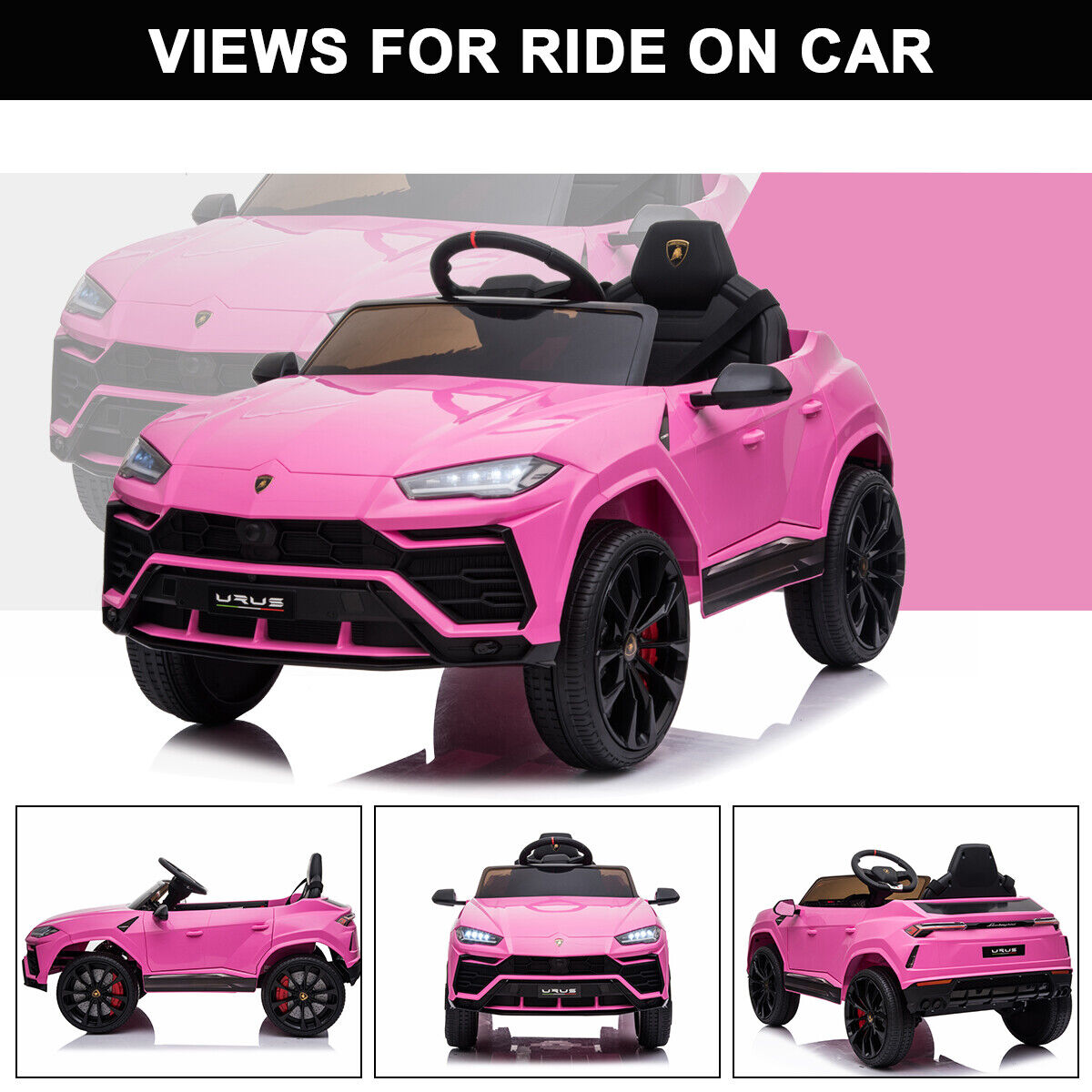 Kimbosmart 12V Lamborghini Licensed Electric Ride-On Car with Remote Control for Kids - Perfect Gift for Young Drivers