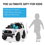 Kimbosmart 12V Licensed Toyota Tacoma Kids Ride-On Car with Charging Reminder Feature