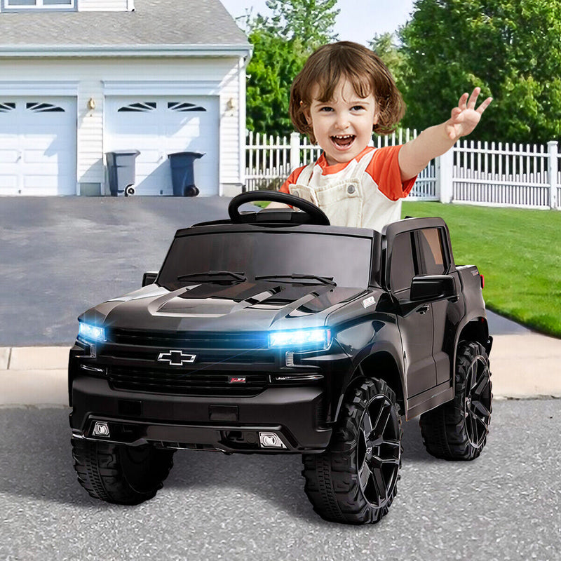 Kimbosmart Chevrolet Silverado 12V Ride On Car with Remote Control for Kids