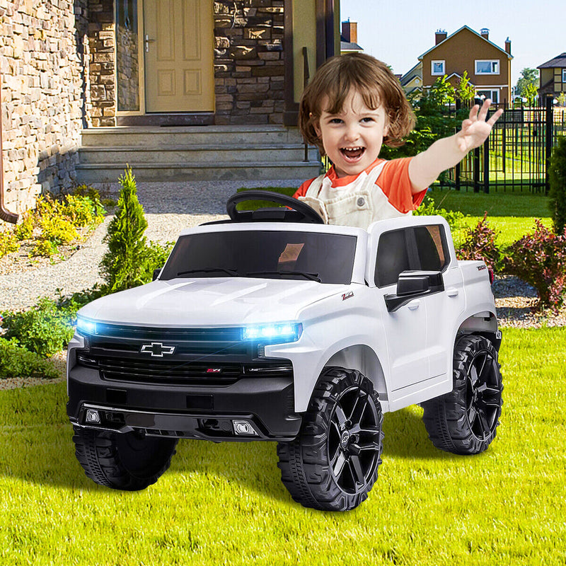 Kimbosmart Chevrolet Silverado 12V Ride On Car with Remote Control for Kids