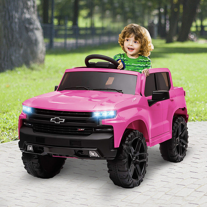 Kimbosmart Chevrolet Silverado 12V Ride On Car with Remote Control for Kids