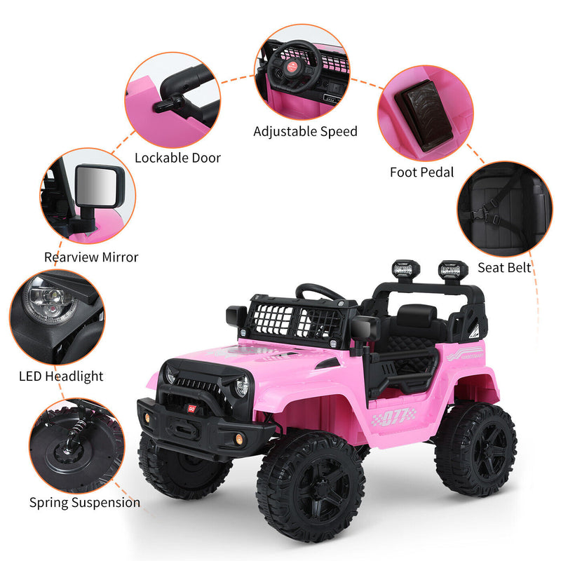 Kimbosmart Kids 12V Ride On Truck with Remote Control and 3 Speed Options