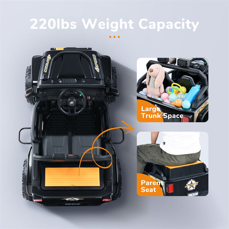 12V Electric Ride-On Truck for Kids with Parental Remote Control - 2 Seater