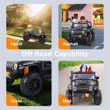 Remote Control Electric Ride-On Truck for Kids with Parent Seat and FM Radio - 12V Power Wheels