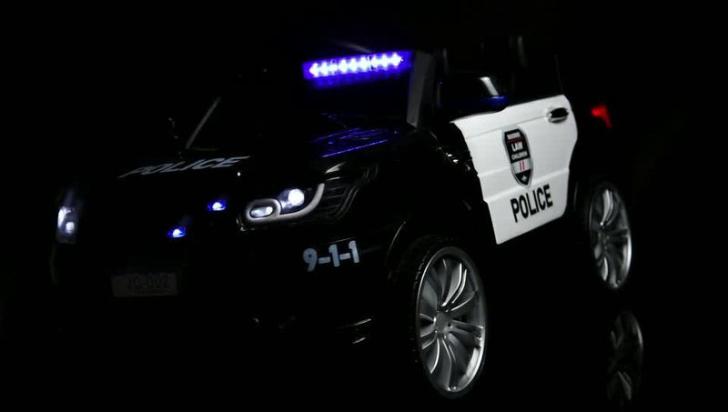 Interactive 12V Kids Police SUV Ride-On Car with LED Lights, Music, Sirens, and Remote Control
