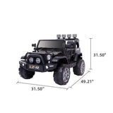 Leadzm LZ-12 12V Kids Ride on Car Toy with Remote Control - Black