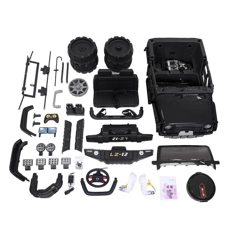 Leadzm LZ-12 12V Kids Ride on Car Toy with Remote Control - Black