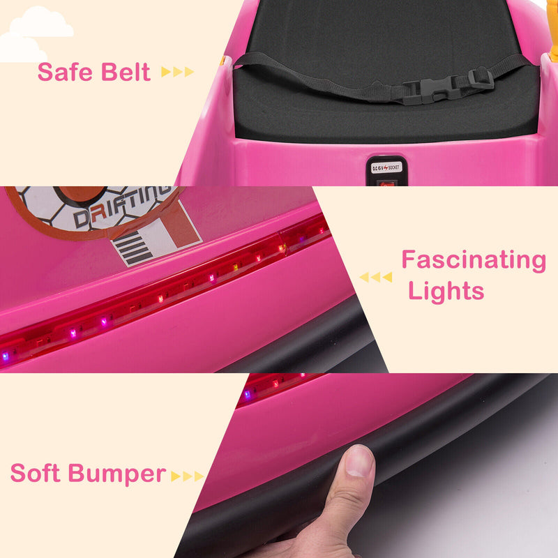 LEADZM Pink Bumper Car - 6V 7A.h Battery Powered