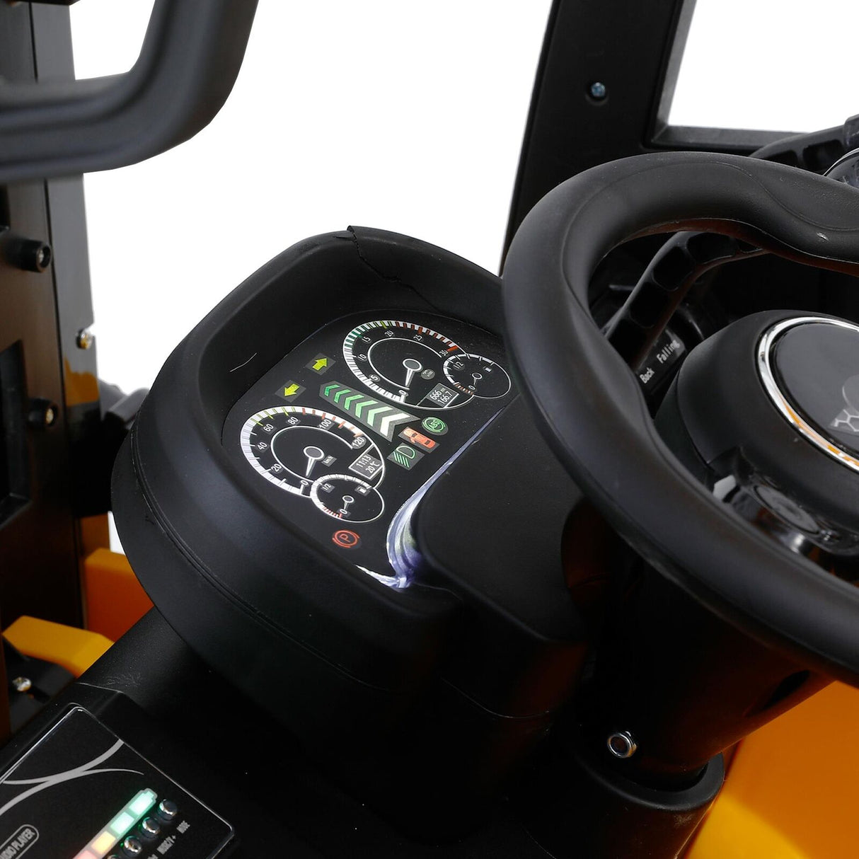 LED-Equipped Electric Forklift Toy with Battery-Powered Lifting Rod