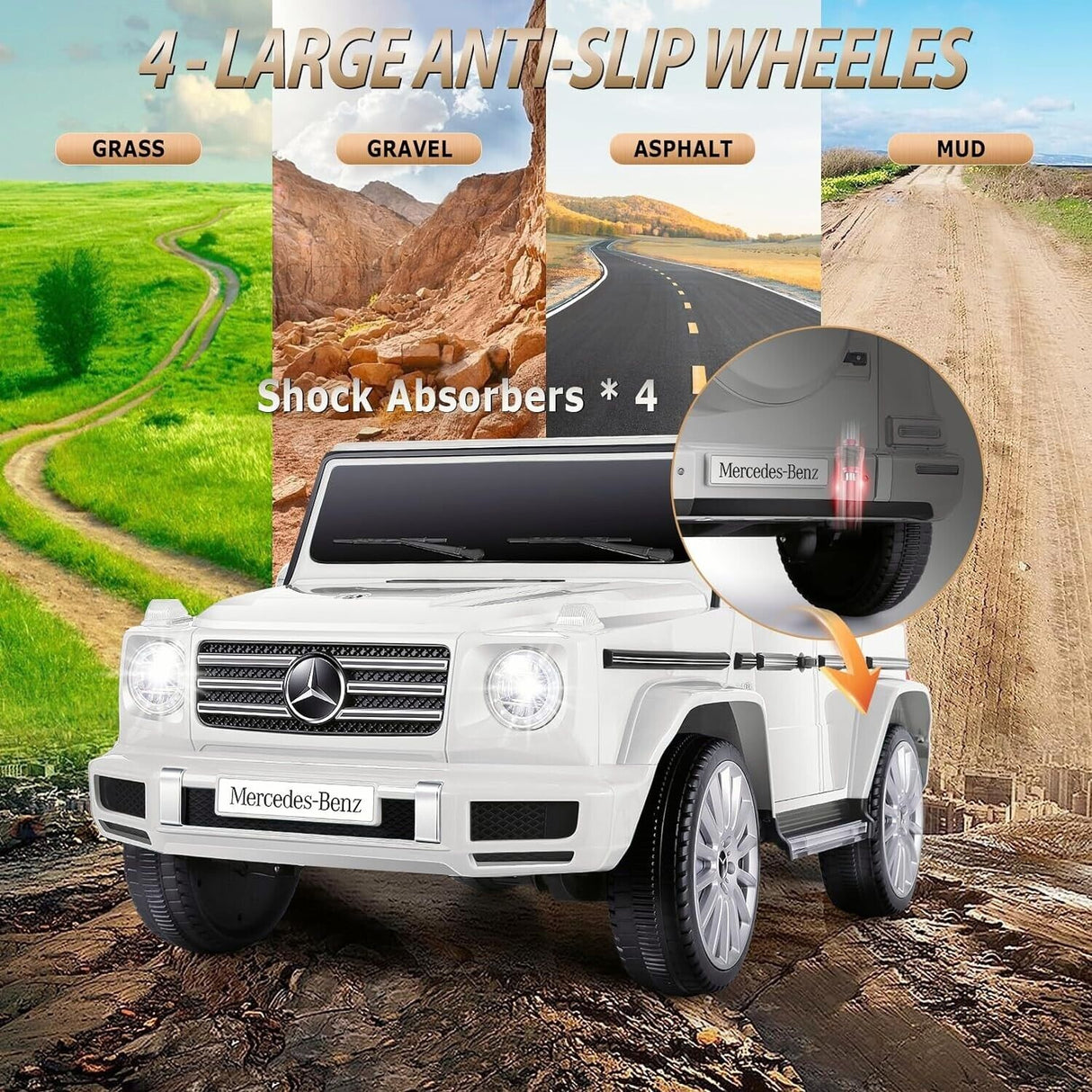 Licensed 12V 4WD Kids Ride-On Car with Parent Remote and G500 Battery